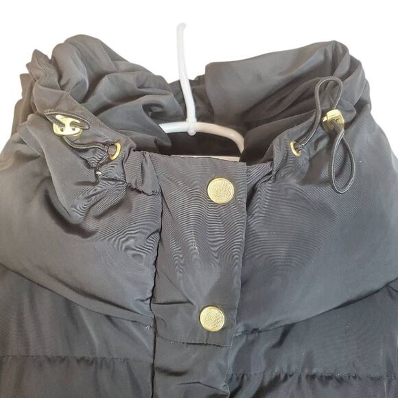 Cole Haan Signature Quilted Hooded Down Mid-Length Taffeta Puffer Coat Black XL - Picture 13 of 16
